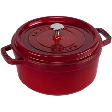 Staub Round Cocotte, 24cm cast iron, cherry