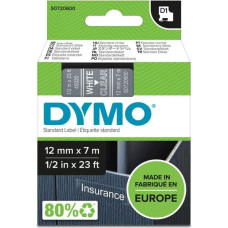 Dymo D1 Schriftband 12 mm x 7 m white / transparent       45020