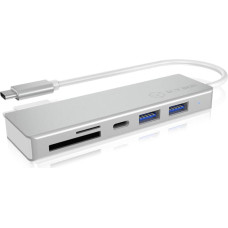 Raidsonic ICY BOX IB-HUB1413-CR USB 3.2 Gen 1 (3.1 Gen 1) Type-C Sidabras