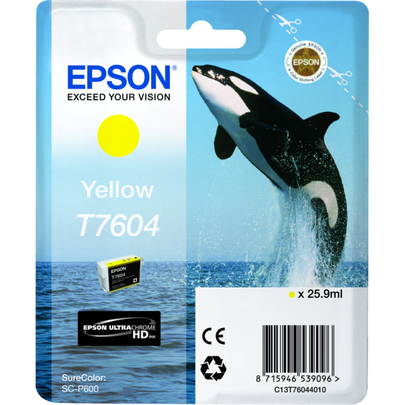 Epson T7604 rašalo kasetė 1 vnt Originalus Geltona