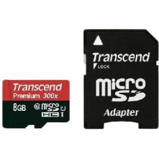 Transcend MEMORY MICRO SDHC 8GB W/ADAPT/UHS-I C10 TS8GUSDU1 TRANSCEND