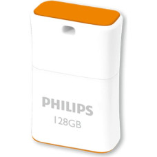 Philips Pico USB atmintukas 128 GB USB A tipo 2.0 Oranžinė, Balta