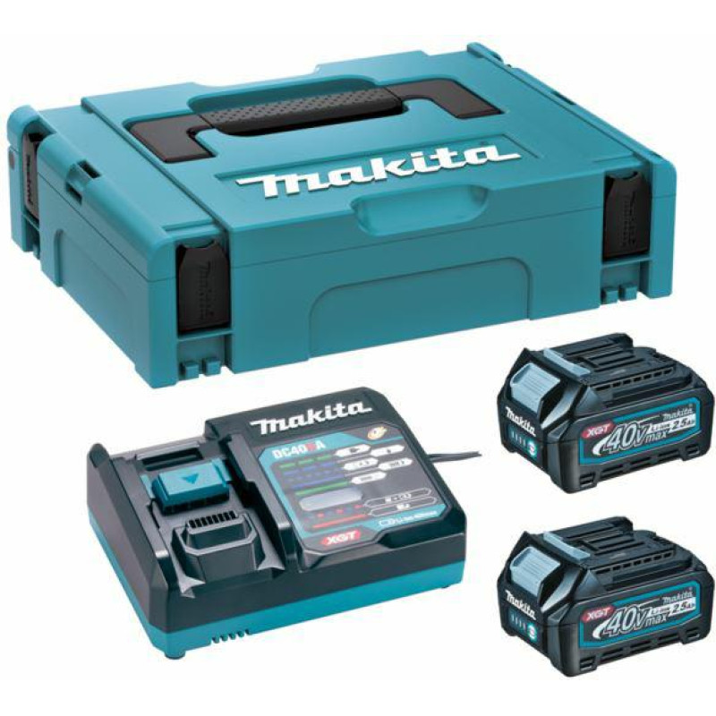 Makita ZESTAW ZASILAJĄCY 40V XGT (BL4025x2+DC40RA) MAKPAC