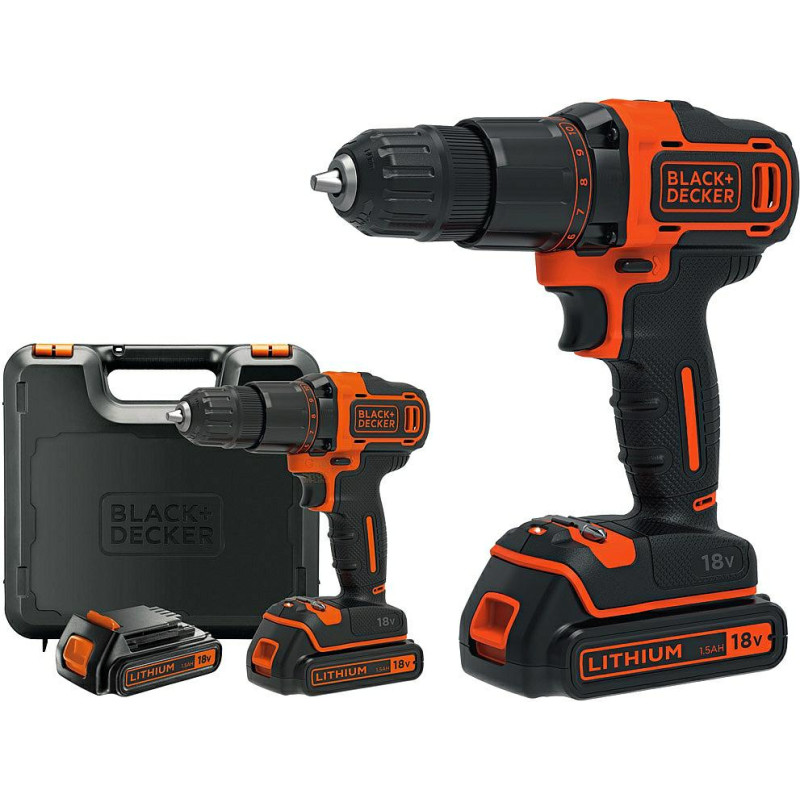 Black+Decker WKRĘTARKA 18V BDCDD186KB 40Nm 2x1,5Ah