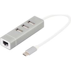 Digitus USB Type-C 3-Port Hub + Fast Ethernet LAN-Adapt DA-70253