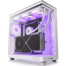 Nzxt Case|NZXT|H6 Flow RGB|MidiTower|Case product features Transparent panel|Not included|ATX|MicroATX|MiniITX|Colour White|CC-H61FW-R1