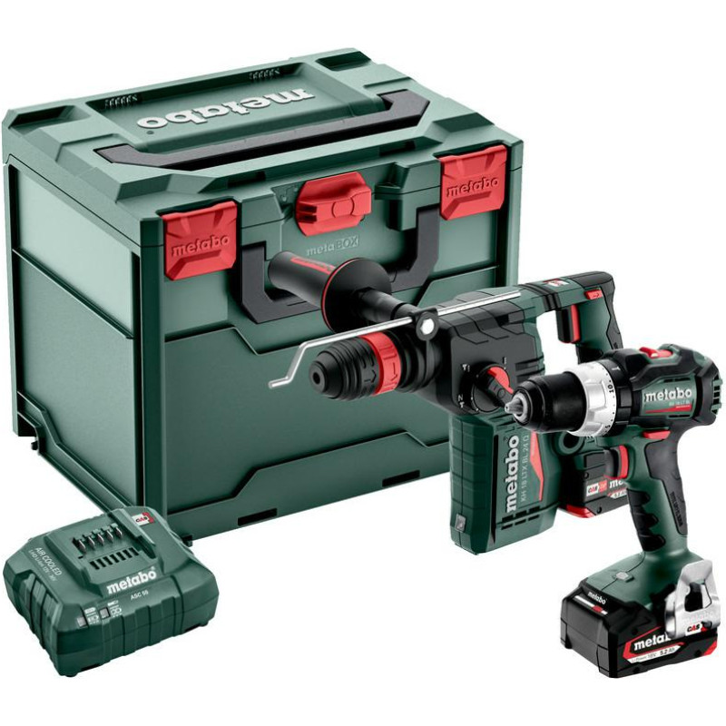 Metabo .ZESTAW COMBO 18V 2.4.8 (BS 18 LT BL + KH 18 LTX BL 24 QUICK) 2x5,2Ah METABOX