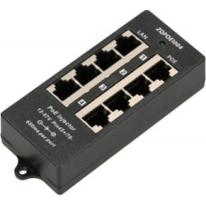 Extralink PoE Injector 4 ports in black case