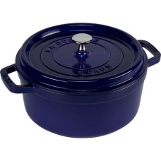 Staub Round Cocotte, 24cm cast iron, dark blue