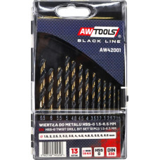 Awtools WIERTŁO METAL HSS M2 KPL. 13szt./1.5 - 6.5mm/ PREMIUM