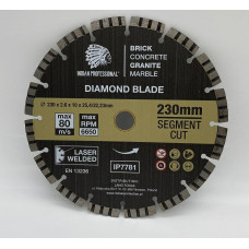 Indian Professional TARCZA DIAMENTOWA 230mm SEGMENT TURBO CUT  INDIAN PROFESSIONAL