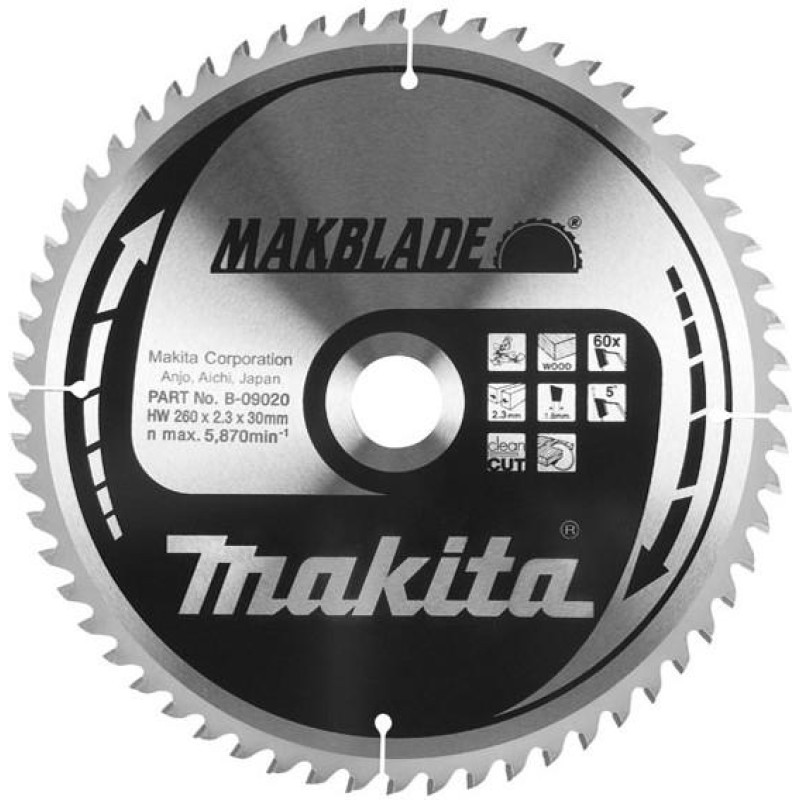 Makita Diskinio pjūklo diskas 250x30mm 60-TEET MAKBLADE