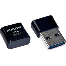 Philips Pico Edition 3.0 USB atmintukas 64 GB USB A tipo 3.2 Gen 1 (3.1 Gen 1) Juoda