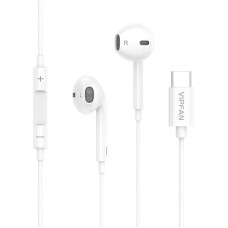 Vipfan Wired in-ear headphones VFAN M14, USB-C, 1.1m (white)