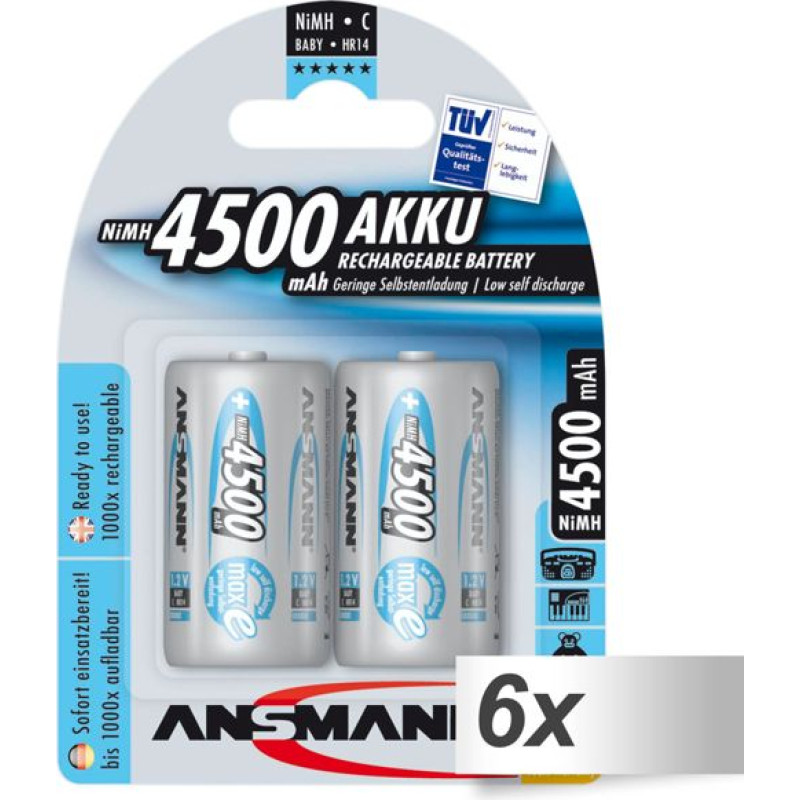 Ansmann 6x2 Ansmann maxE NiMH bat. Baby C 4500 mAh          5035352