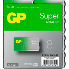 Gp Batteries 1x8 GP Super Alkaline 9V-Block 6LR61 Bulk Box      030E1604ALB8