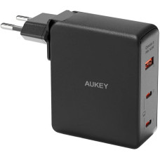 Aukey Wall charger Aukey PA-B7O, 1xUSB-A, 2xUSB-C, 140W GaN (black)