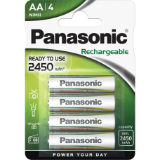 Panasonic 1x4 Panasonic Akku NiMH Mignon AA 2450 mAh Rechargeable Evolta