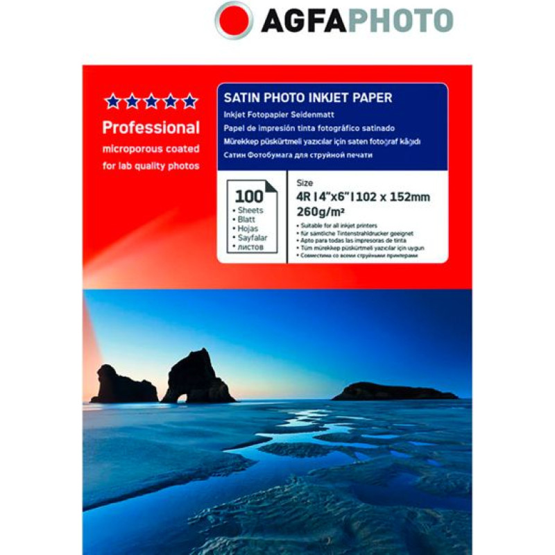 Agfaphoto Professional Photo Paper 260 g Satin 10x15 100 Sh.