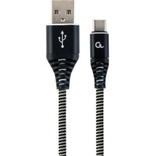 Gembird CABLE USB-C 1M BLACK/WHITE/CC-USB2B-AMCM-1M-BW GEMBIRD