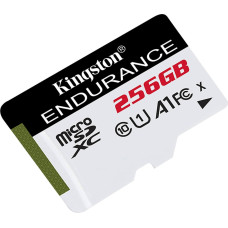 Kingston High Endurance 256GB microSDXC Memory Card (White/Black, UHS-I U1, Class 10, A1)