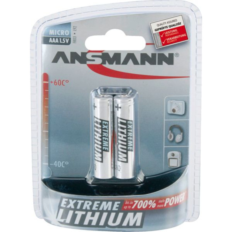 Ansmann 1x2 Ansmann Lithium Micro AAA LR 03 Extreme