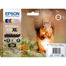 Epson Squirrel 378XL rašalo kasetė 1 vnt Originalus Didelė (XL) išeiga Juoda, Žydras, Šviesus Cyan, Rausvai raudona, Šviesi Magenta, Geltona