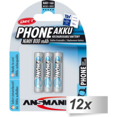 Ansmann 12x3 Ansmann maxE NiMH bat. Micro AAA 800 mAh DECT PHONE