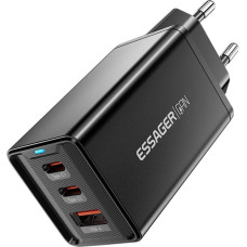 Essager Wall charger, Essager, ECTAC-KSB01-Z, GaN, 2xUSB-C, USB-A, 67W (black)