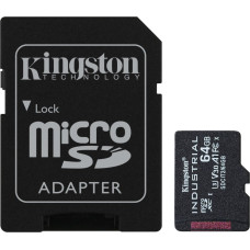 Kingston Industrial 64 GB microSDHC (black, UHS-I U3, Class 10, V30, A1)